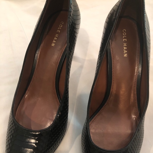 Cole Haan Black Python Pumps - Picture 3 of 7